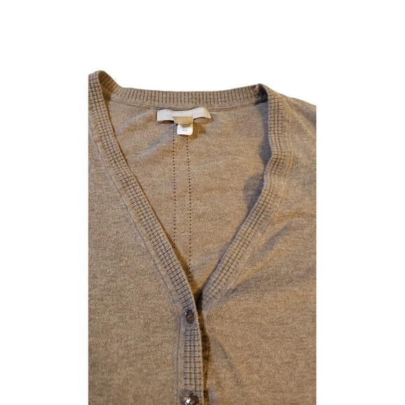 Banana Republic Women Size Small Button Up V-neck Cardigan Tan Crystal‎ Buttons - Picture 7 of 16